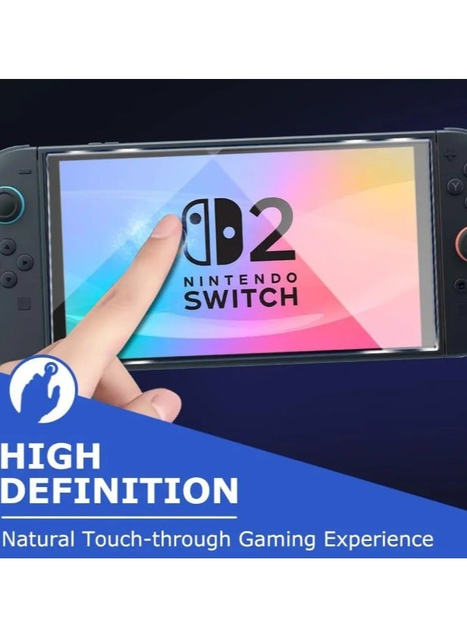 2 Pack Screen Protector for Nintendo Switch 2 [8 Inch] 2025 Model,  Top 9H+ Tempered Glass, HD Clear  - Image 3