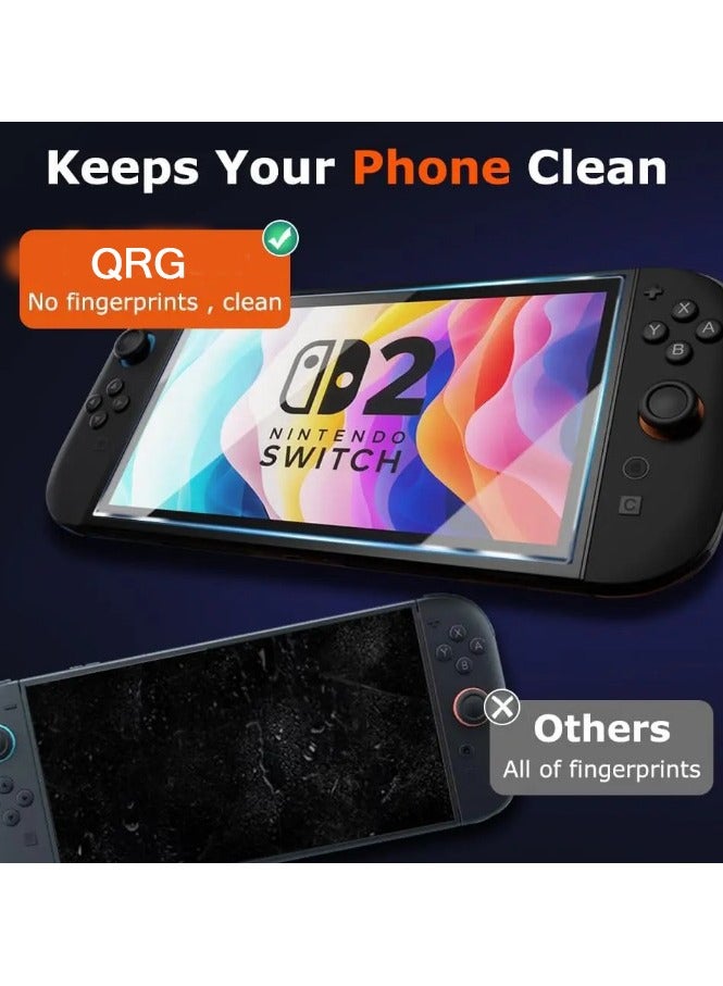 2 Pack Screen Protector for Nintendo Switch 2 [8 Inch] 2025 Model,  Top 9H+ Tempered Glass, HD Clear  - Image 2