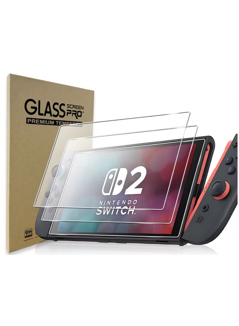 2 Pack Screen Protector Tempered Glass for Nintendo Switch 2 Model 2025, Transparent HD Clear Anti-Scratch Screen Protector Accessories for Nintendo Switch 2, [7.9 inch] - Image 1