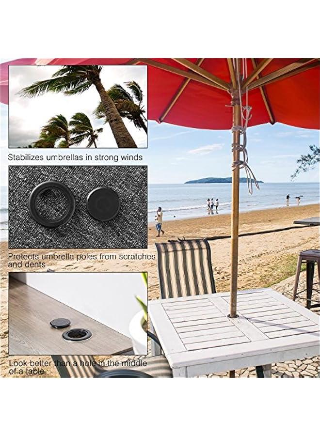 2 Sets 2 Inch Patio Table Umbrella Hole Ring and Cap Set, Standard Size Umbrella Thicker Hole Ring Plug and Cap Set(Translucent) - Image 2