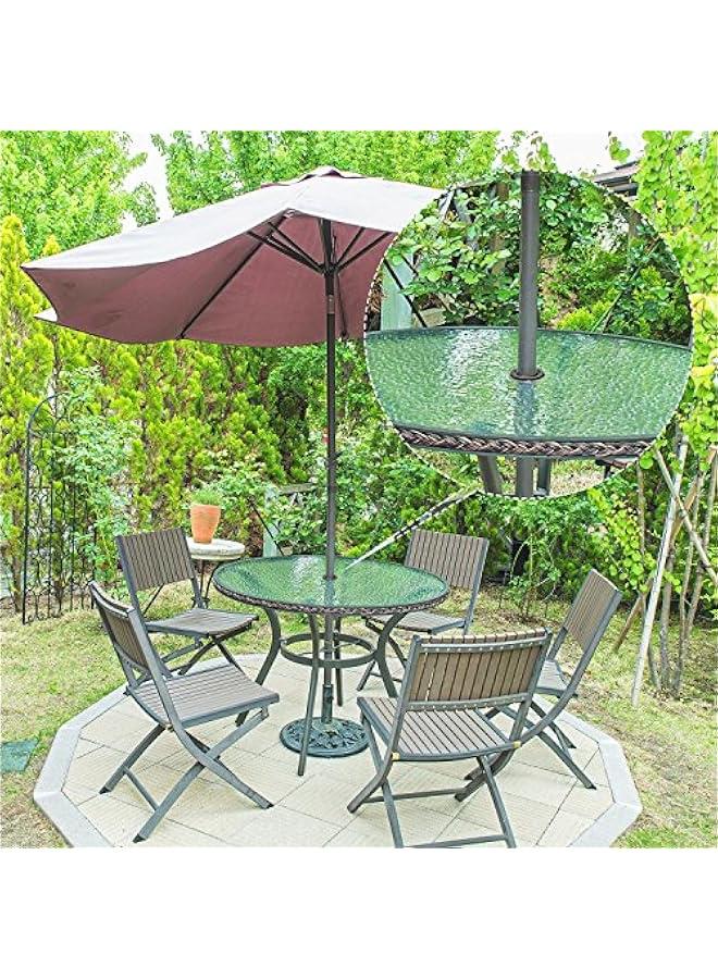 2 Sets 2 Inch Patio Table Umbrella Hole Ring and Cap Set, Standard Size Umbrella Thicker Hole Ring Plug and Cap Set(Translucent) - Image 3
