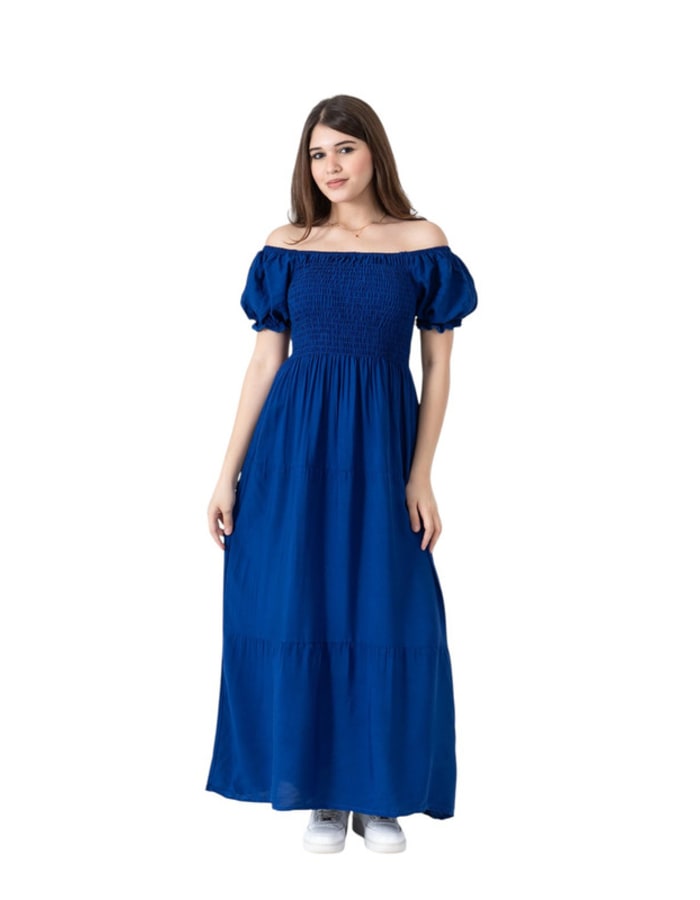 Basic wear club Women's Simple Tiered Long Dress - Image 3