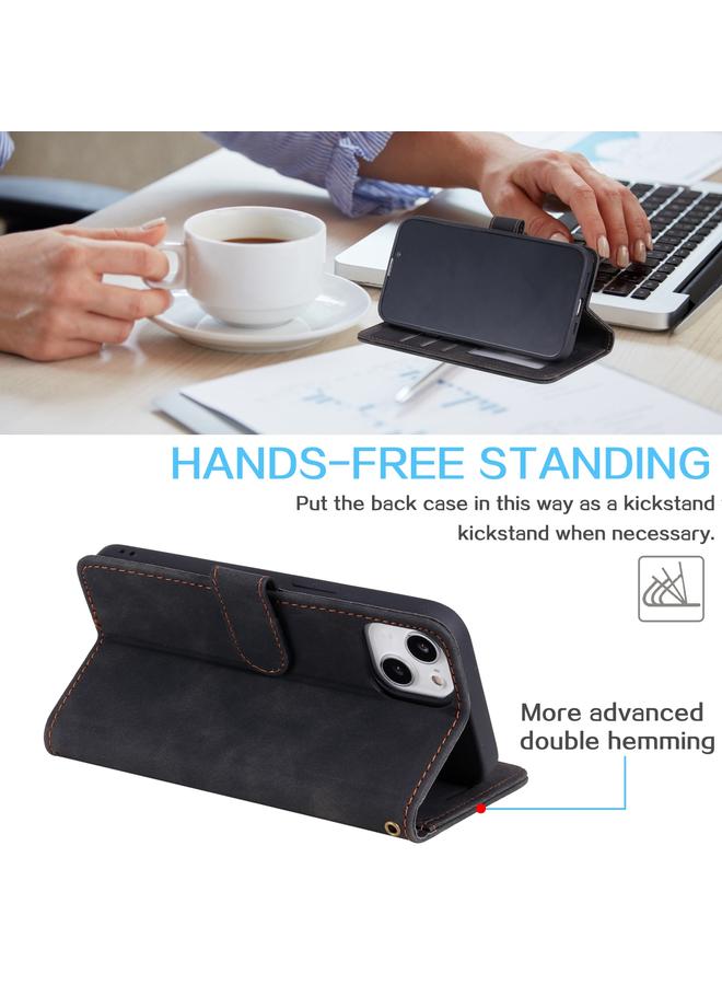 S-TOP Case For iPhone 14 Skin Feel Anti-theft Brush Horizontal Flip Leather Phone Case - Image 3