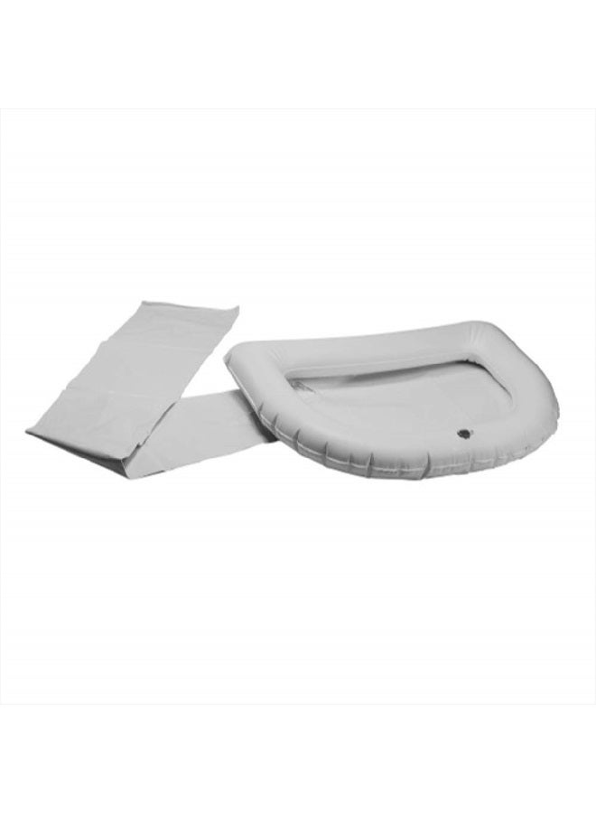 SP Ableware SP Bel-Art 30024 Ableware Inflatable Crescent Shaped Shampoo Basin, Shallow, White - Image 1