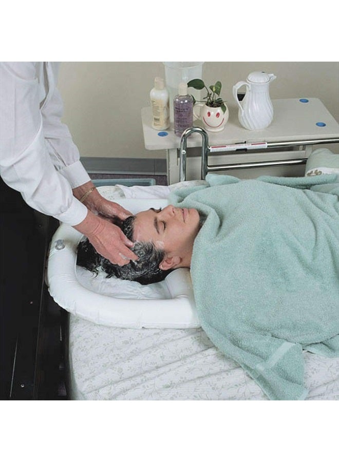 SP Ableware SP Bel-Art 30024 Ableware Inflatable Crescent Shaped Shampoo Basin, Shallow, White - Image 2