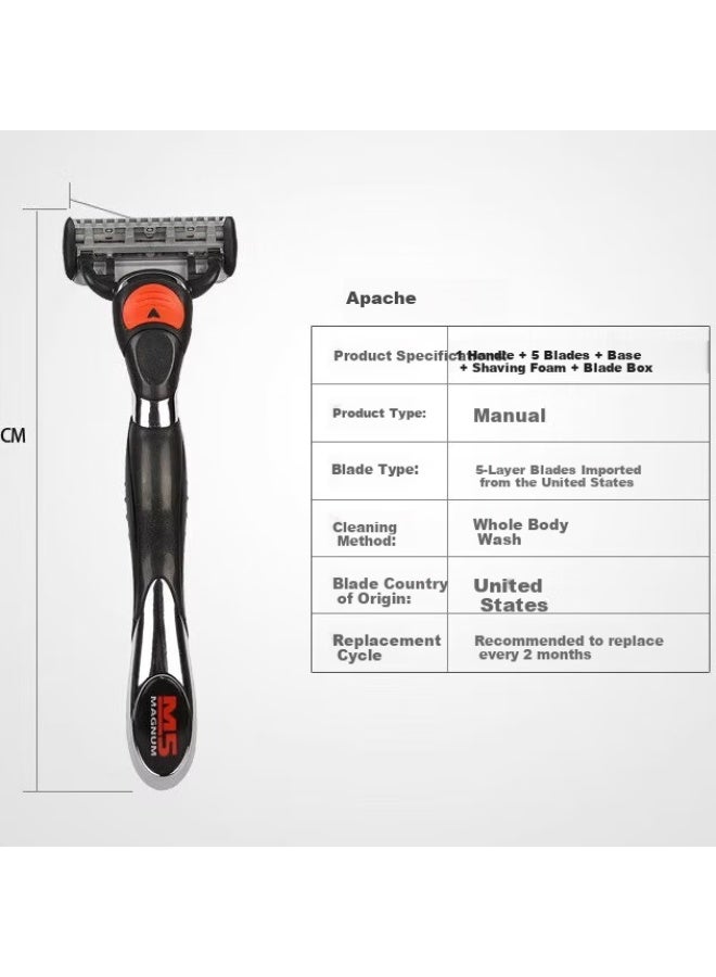 Apache Manual Shaving Razor With Imported Blades Traditional Shaver For Men Portable Birthday Gift For Father's Day - Image 5