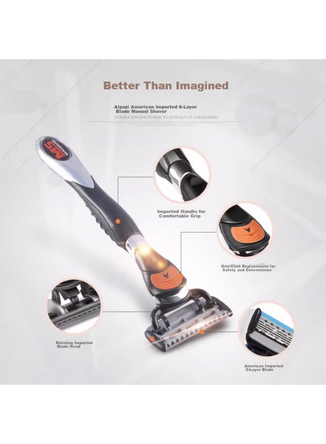 Apache Manual Shaving Razor With Imported Blades Traditional Shaver For Men Portable Birthday Gift For Father's Day - Image 2