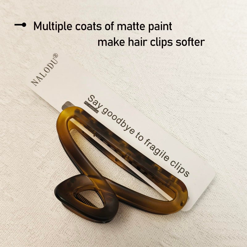 Nalodu Large Hair Claw Clips, 4.3 Inch Non-Slip Big Unbreakable Hair Clip Matte Hair Claws for Women Long Thick Curly Hair, 2 Pack - Image 3