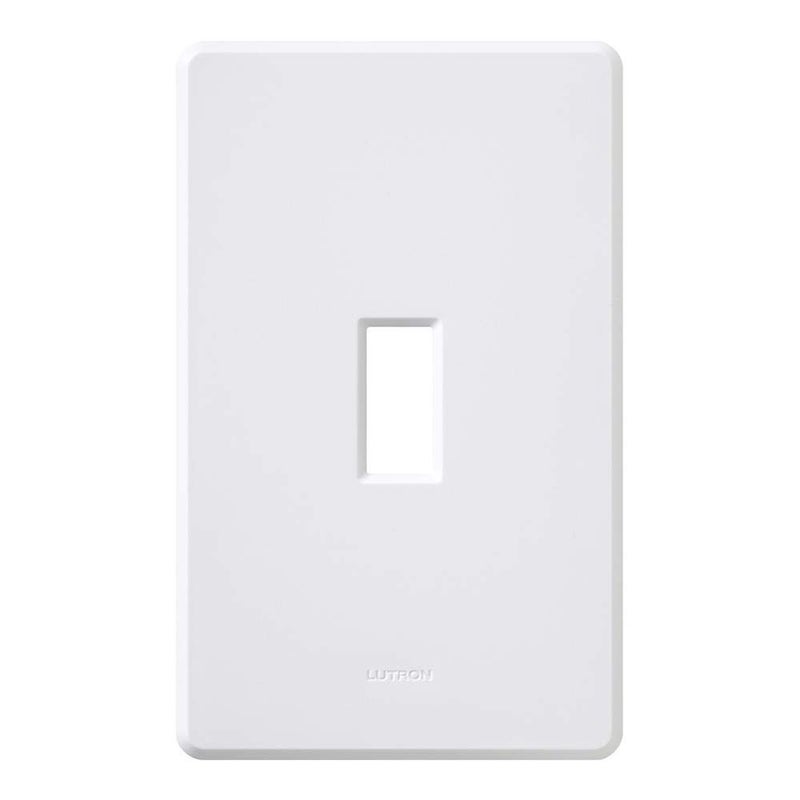 Lutron Fassada 1 Gang Wallplate For Toggle-Style Dimmer And Switches, Fw-1-Wh, White (1-Pack) - Image 1
