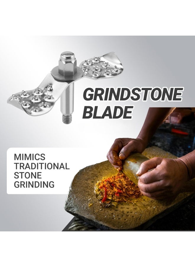 Milton Ascent Mixer Grinder, ISI Certified, Grindstone Blade Technology, 3 Jar, 800 W (22000 RPM), 5 yr motor warranty, 2 yr product warranty I Blue - Image 2