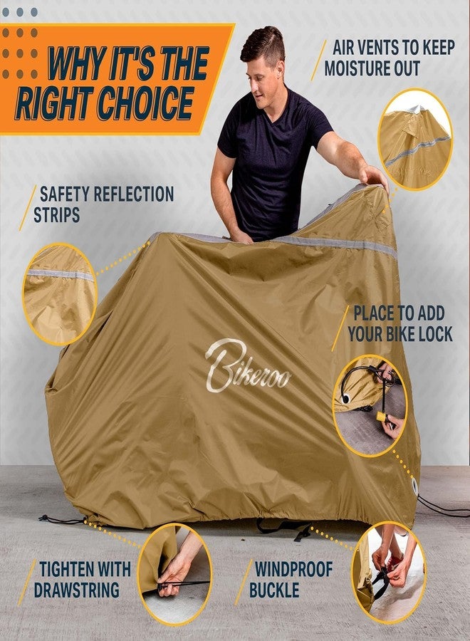 Bikeroo Bike Cover - Waterproof, Outdoor Bicycle Cover for Transport on Rack - Rain Tent for Mountain, Beach Cruiser & Road Bikes - Size XL, Storage for 2 Bicycles - Image 5