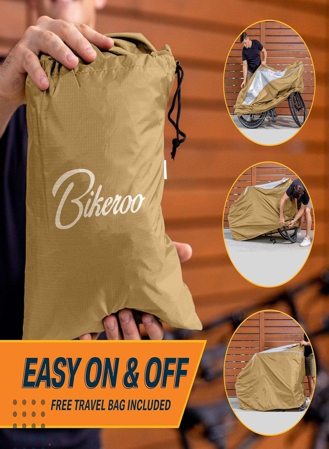 Bikeroo Bike Cover - Waterproof, Outdoor Bicycle Cover for Transport on Rack - Rain Tent for Mountain, Beach Cruiser & Road Bikes - Size XL, Storage for 2 Bicycles - Image 4