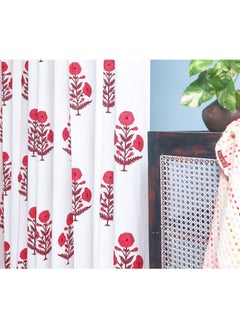 OJARIYA Pretty Pink 100 Percent Premium Cotton Hand Block Printed Curtains 274 X 152 Cm  - Image 3