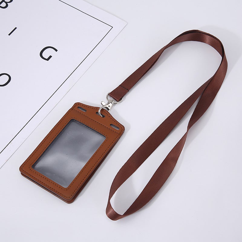 PU Multi-functional ID Card Holder Case Brown mercerized suit 