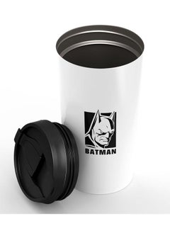 LIT Batman Black and White Printed Tumbler With Lid White/Black  - Image 3