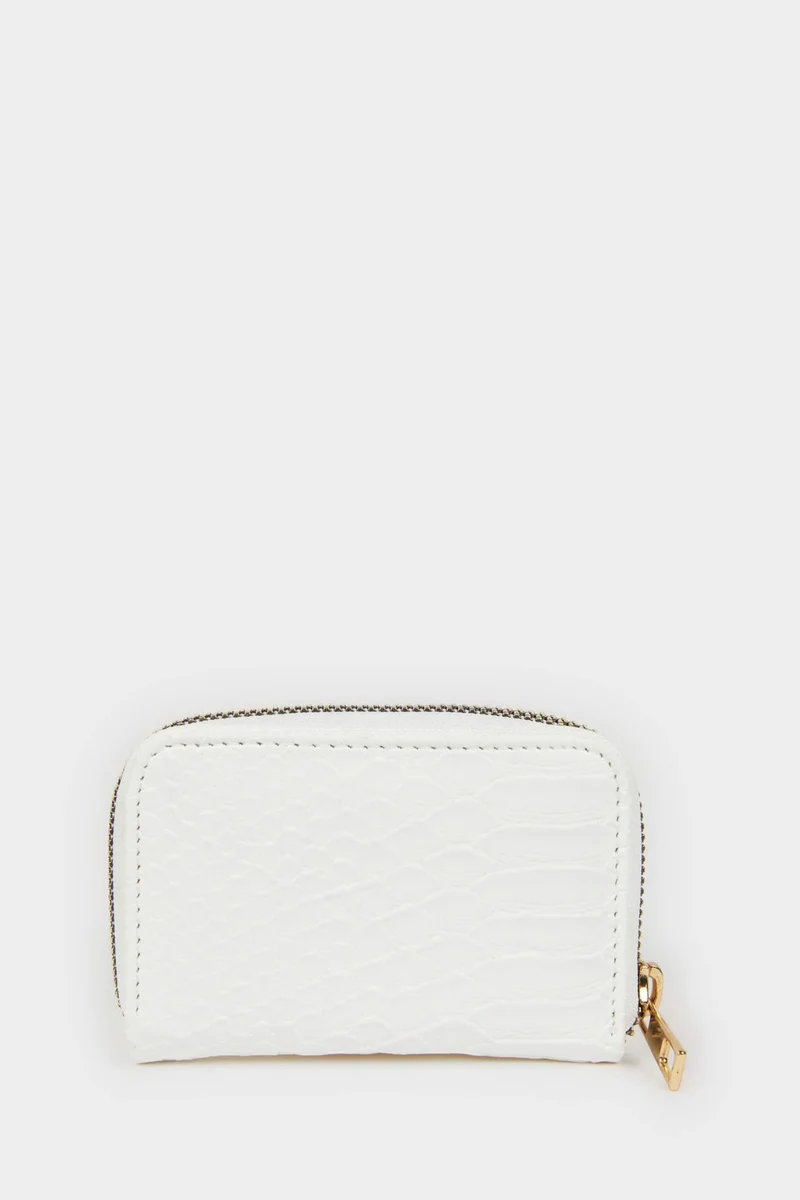 Woman Patterned Zip Coin Wallet