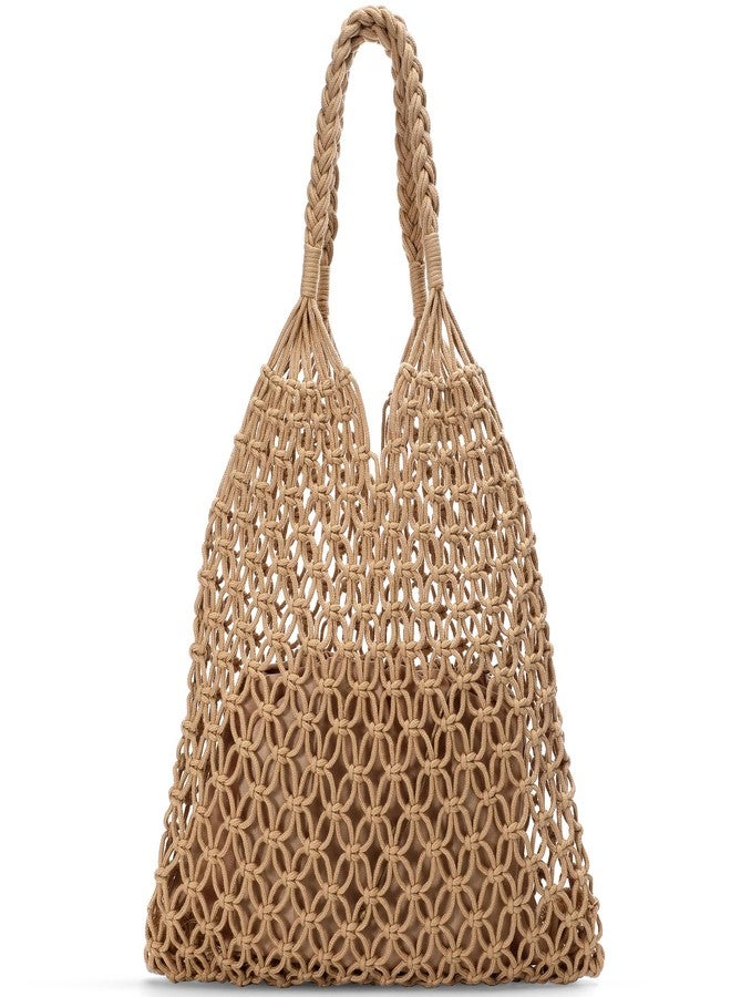 Pleneal Crochet Beach Bags for Women - Women Beach Handmade Tote Bag, Summer Mesh Hollow Shoulder Bag for Holiday Market - Image 1