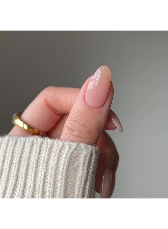 Orange Life Press On Nails Almond Shape Nude Pink Glossy Natural Look Artificial Nails Set Full Cover Fake Nails Reusable Stick On Nails Acrylic Nails Kit Soft Gel Nails Elegant Minimalist Nails for Women Daily Wear Office Wedding Party Fashion Nails Salon Style Long Lasting Nails - Image 4