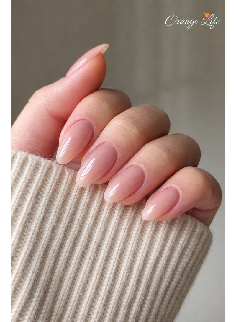 الحياةالبر تقالية أظافر تركيب شكل لوزي بلون وردي نيود لامع بمظهر طبيعي، أظافر صناعية كاملة التغطية، أظافر لاصقة قابلة لإعادة الاستخدام، طقم أظافر أكريليك وجل ناعم، تصميم أنيق وبسيط للنساء للاستخدام اليومي والعمل والزفاف والحفلات - Image 2