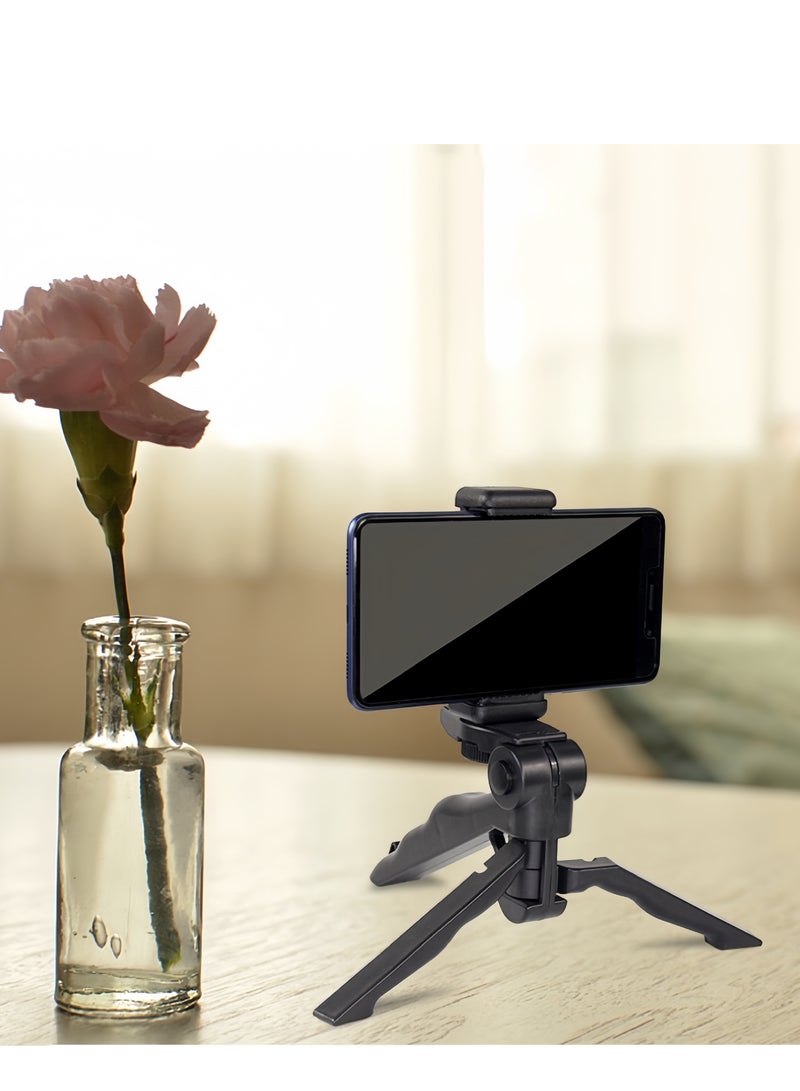 Mini Tabletop Tripod Stand Handheld Grip Stabilizer Black  - Image 2
