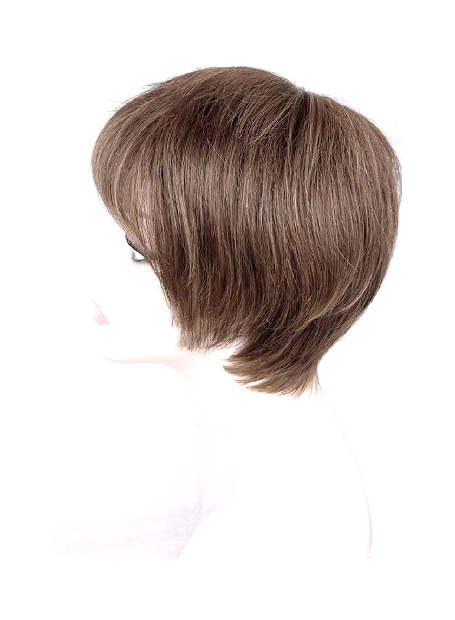 NIBEMINENT Short Straight Hair Wig Brown 13inch