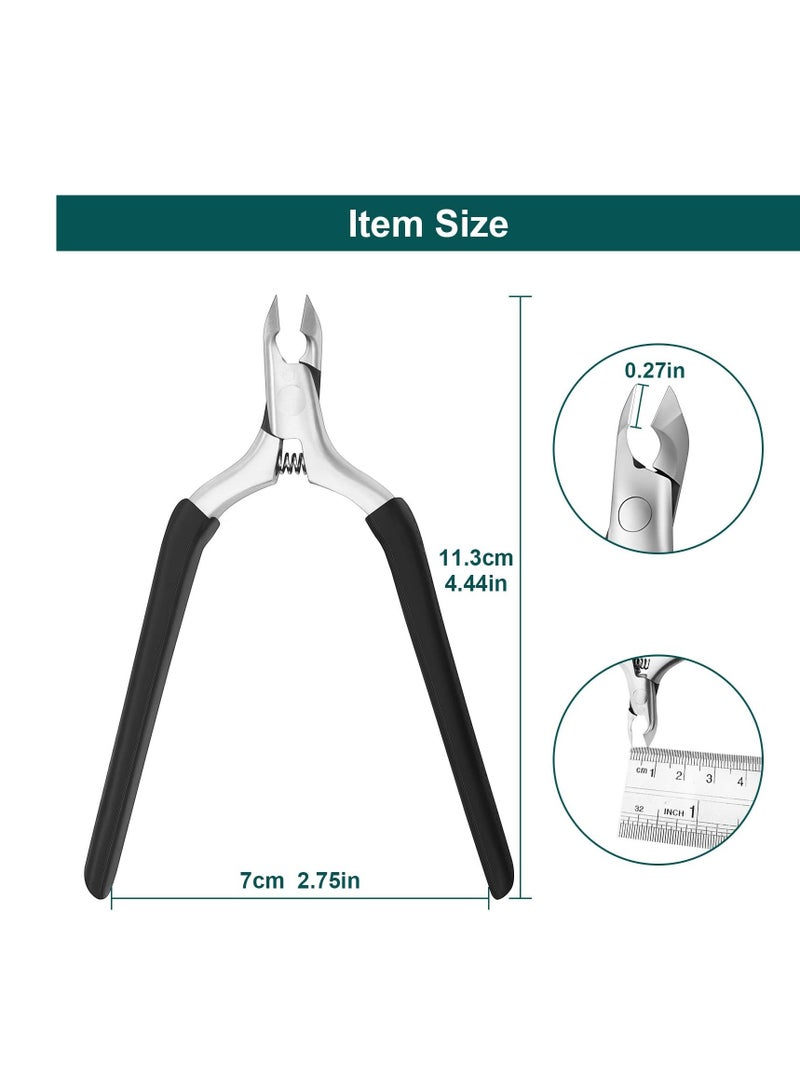 SYOSI Nail Cuticle Trimmer, Cuticle Nipper, Stainless Steel Nail Clippers, Professional Cuticle Remover with Non-Slip Silicone Handle, Cuticle Clippers for Nail Care Pedicure Manicure Nail Tools (Black) - Image 4