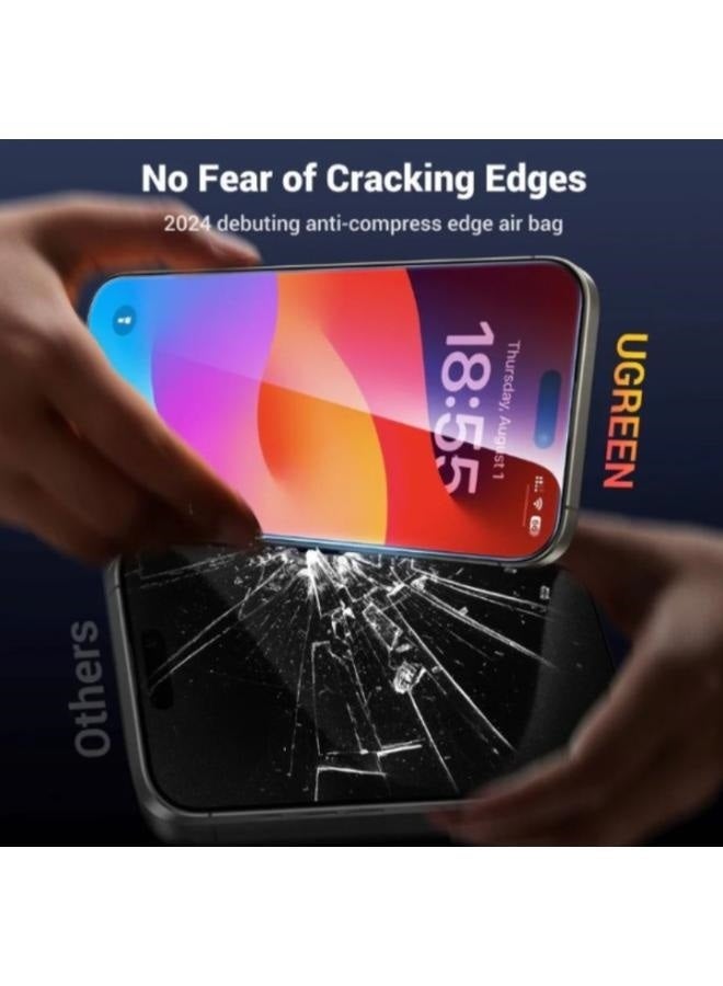 UGREEN HD Screen Protector with Installation Frame for iPhone 16 Pro (2-Pack) - Image 2