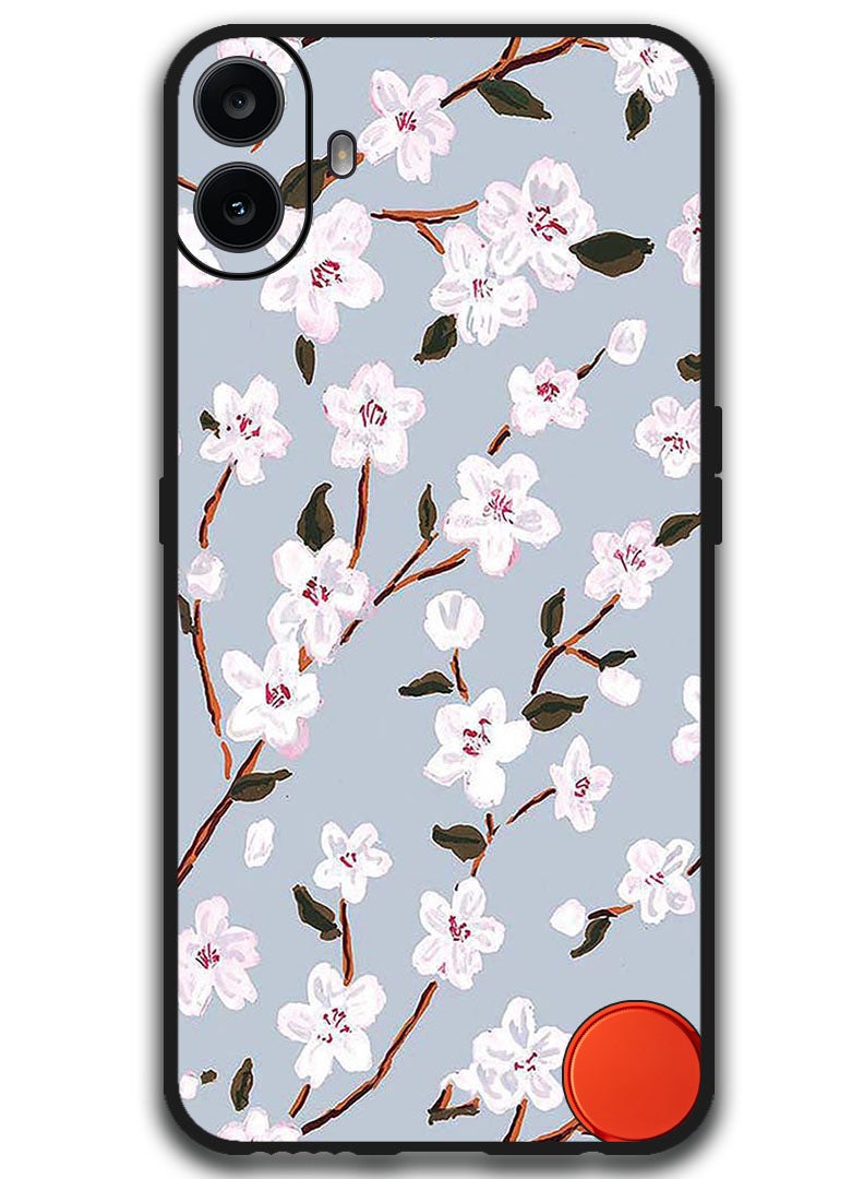 Theodor Protective Case Anti Scratch Shock Proof Bumper Cover For Nothing CMF Phone 1 White Flower - Image 1