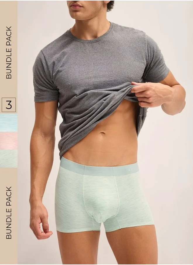 ذا بير هاوس Men’s Boxers (Pack of 3) – Made from Modal Fabric, Soft Texture and Stretch Waistband, Breathable Underwear for Everyday Use