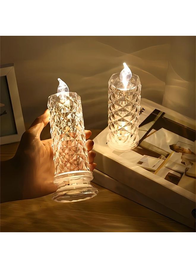 18 سم ضوء شمعة إلكتروني LED وردة صغيرة نمط إسقاط ضوء شاي أبيض دافئ - Image 3