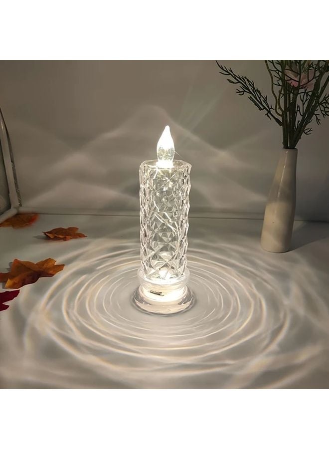 18 سم ضوء شمعة إلكتروني LED وردة صغيرة نمط إسقاط ضوء شاي أبيض دافئ - Image 1