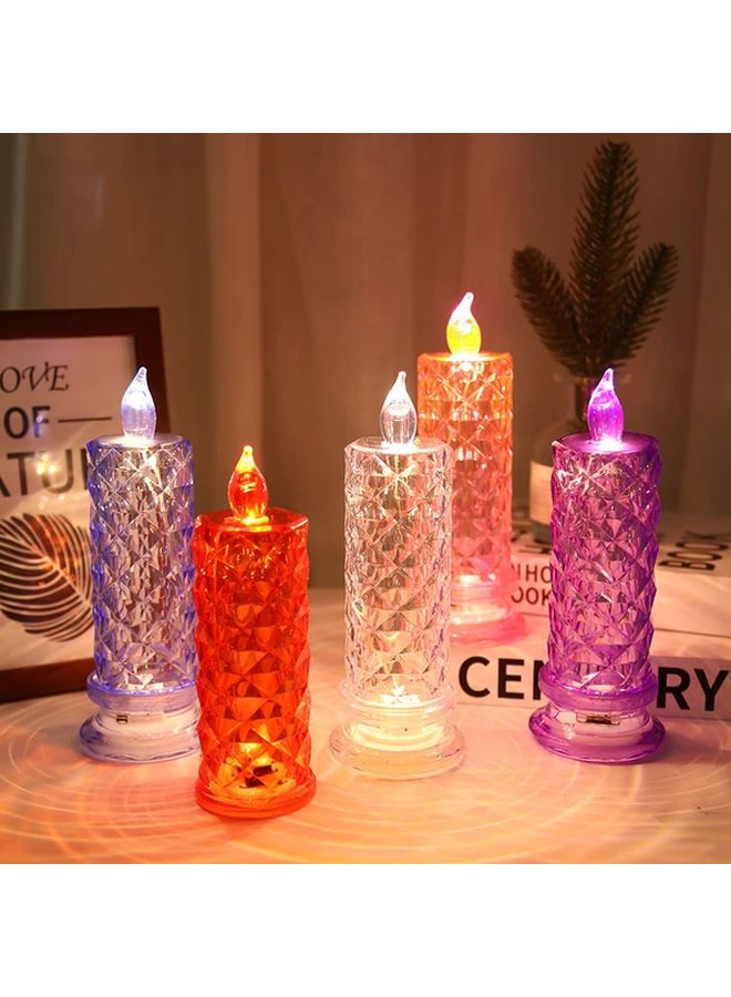 18 سم ضوء شمعة إلكتروني LED وردة صغيرة نمط إسقاط ضوء شاي أبيض دافئ - Image 4