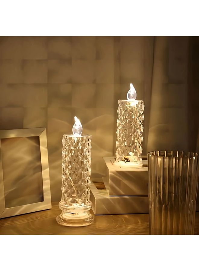 18 سم ضوء شمعة إلكتروني LED وردة صغيرة نمط إسقاط ضوء شاي أبيض دافئ - Image 5