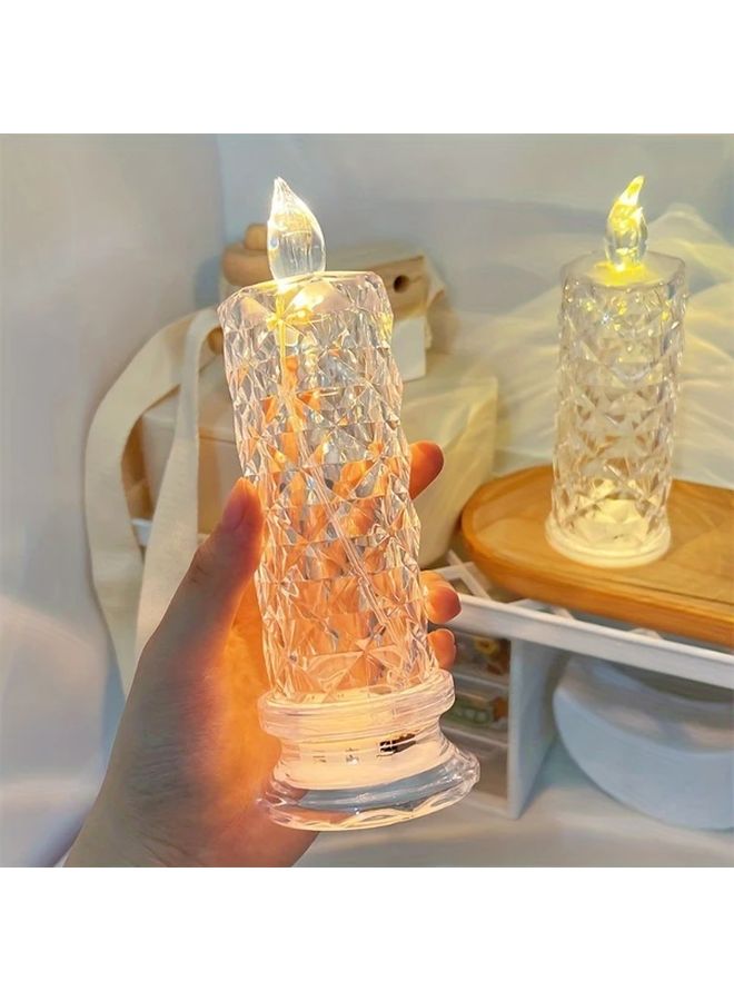 18 سم ضوء شمعة إلكتروني LED وردة صغيرة نمط إسقاط ضوء شاي أبيض دافئ - Image 2