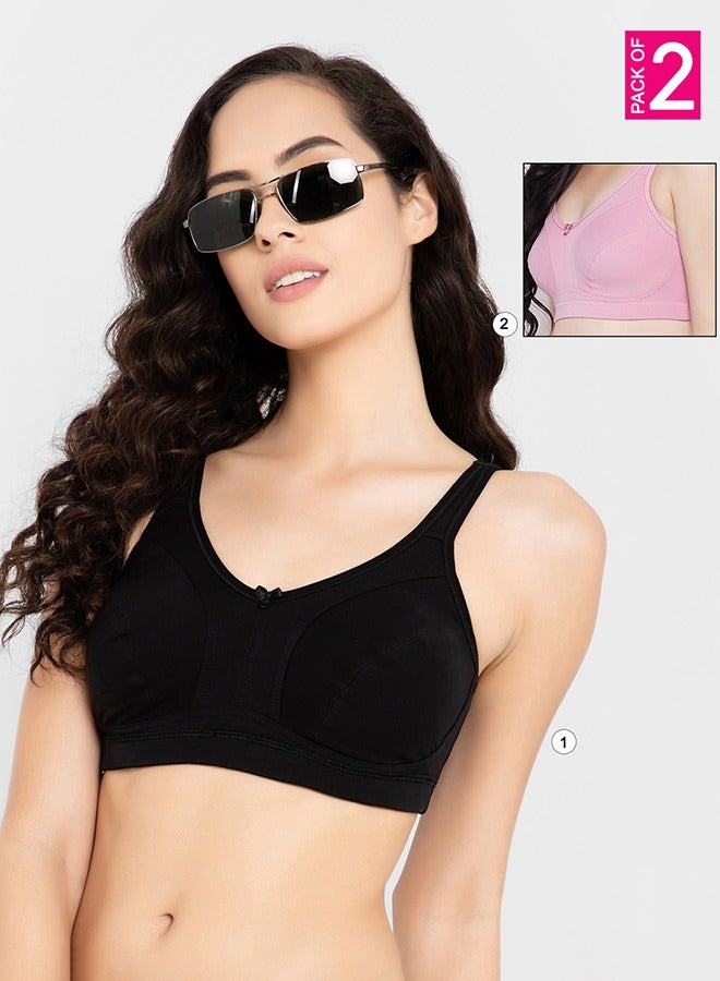 Clovia Pack of 2 Non-Padded Non-Wired Full Cup Full-Figure Bra - Cotton - Image 1