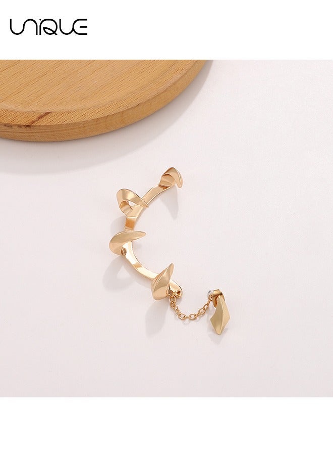 يونيك 1 قطعة خطاف أذن - خطافات أذن ذهبية - بدون خطافات أذن ثاقبة - أنيقة وبسيطة - مناسبة لحفل التخرج تأثيري - هدايا - Image 3