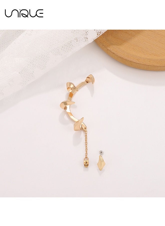 يونيك 1 قطعة خطاف أذن - خطافات أذن ذهبية - بدون خطافات أذن ثاقبة - أنيقة وبسيطة - مناسبة لحفل التخرج تأثيري - هدايا - Image 4