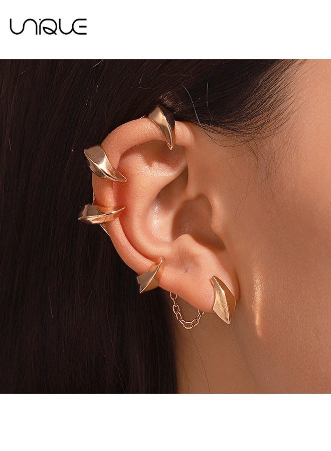 يونيك 1 قطعة خطاف أذن - خطافات أذن ذهبية - بدون خطافات أذن ثاقبة - أنيقة وبسيطة - مناسبة لحفل التخرج تأثيري - هدايا - Image 5