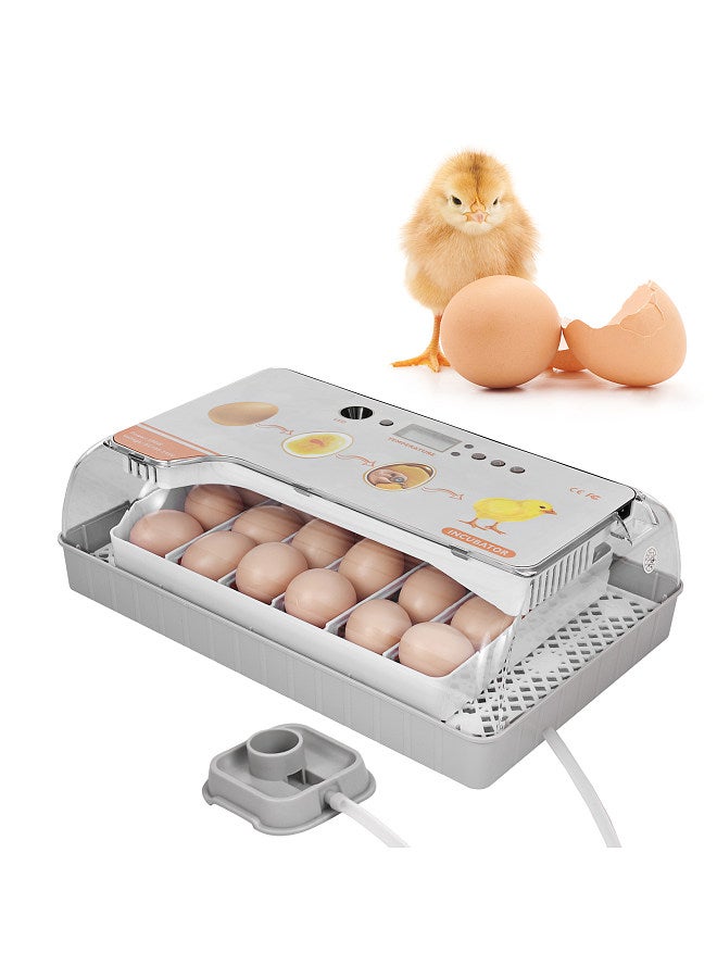 Generic Digital Egg Incubator 20 Eggs Poultry Hatcher with Auto Egg Turning Temperature Control LED Light Temperature Humidity Alarm Incubator for Chicken Ducks Birds Eggs  - Image 1