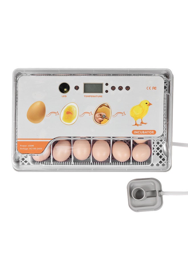Generic Digital Egg Incubator 20 Eggs Poultry Hatcher with Auto Egg Turning Temperature Control LED Light Temperature Humidity Alarm Incubator for Chicken Ducks Birds Eggs  - Image 5