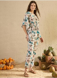 sanskrutihomes Cotton Printed Round Neck Top and Pyjama Set by Styli  - Image 4