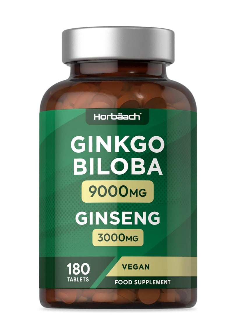 Horbaach - Ginkgo Biloba 9000mg Ginseng 3000mg 180 Tablets - Image 1