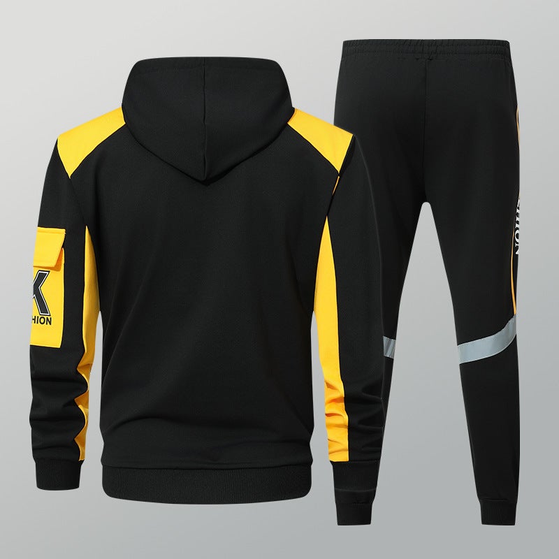 Youth Men's Casual Sportswear Set - Hooded Jacket & Pants - Image 4