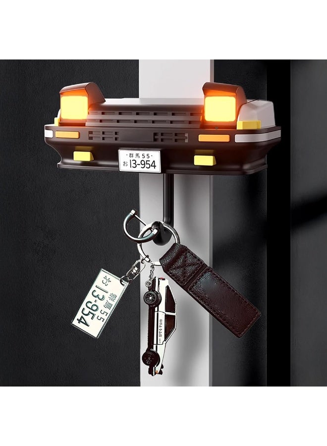 Stainless Steel Wall-Mounted Keychain Rack with Light-Up Vintage Car Design – Space-Saving Modern Entryway Key Holder with Car Key Hook for Home & Office - Image 5