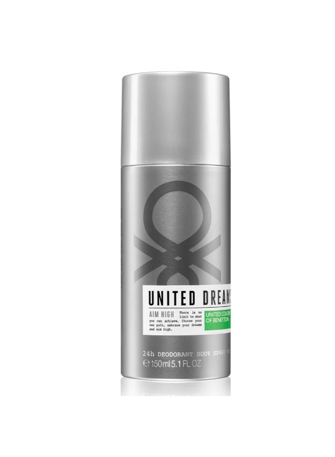 Benetton United Dreams Aim High For Men 150ml Deodorant Body Spray
