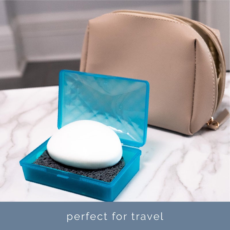 S&T INC. Bar Soap Holder for Kitchen, Bathroom, and Soap Dish, 4 Pack, Dark Grey, 2.9 inches by 4.4 inches - Image 5