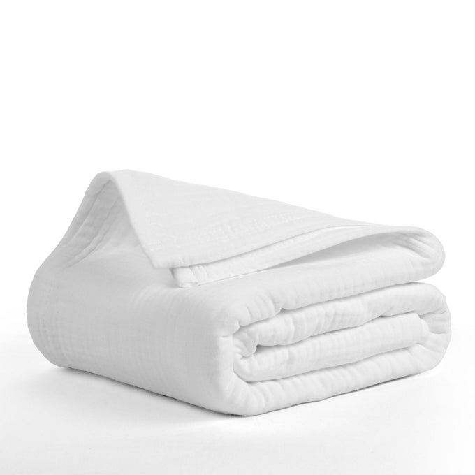 100 COTTON MUSLIN BLANKET GAUZE BLANKET 80X90 QUEEN 4 LAYERED FOR COUCH BED LIVING ROOM HOME LIGHTWEIGHT ALL SEASONS BLANKETS THROWS EASY WASHNATURE SKIN FRIENDLYWHITE