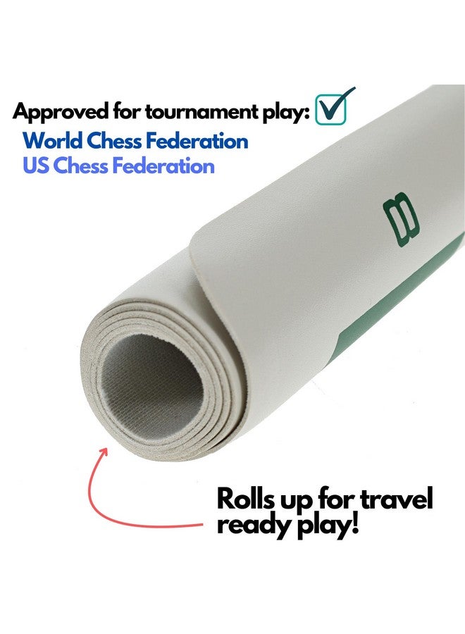 WE Games- Tournament Roll Up Vinyl Chess Board- Green and White - Image 3
