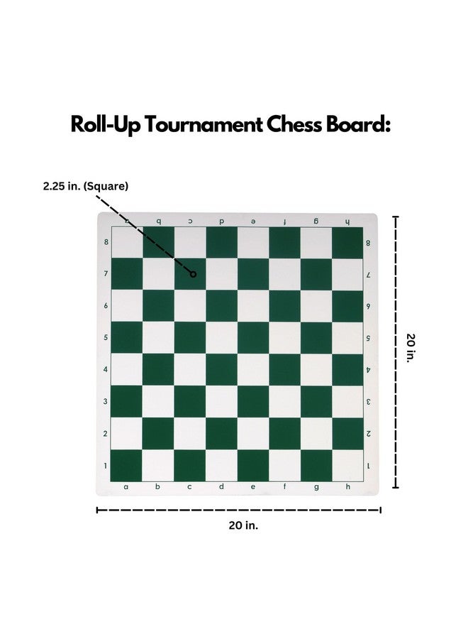 WE Games- Tournament Roll Up Vinyl Chess Board- Green and White - Image 2