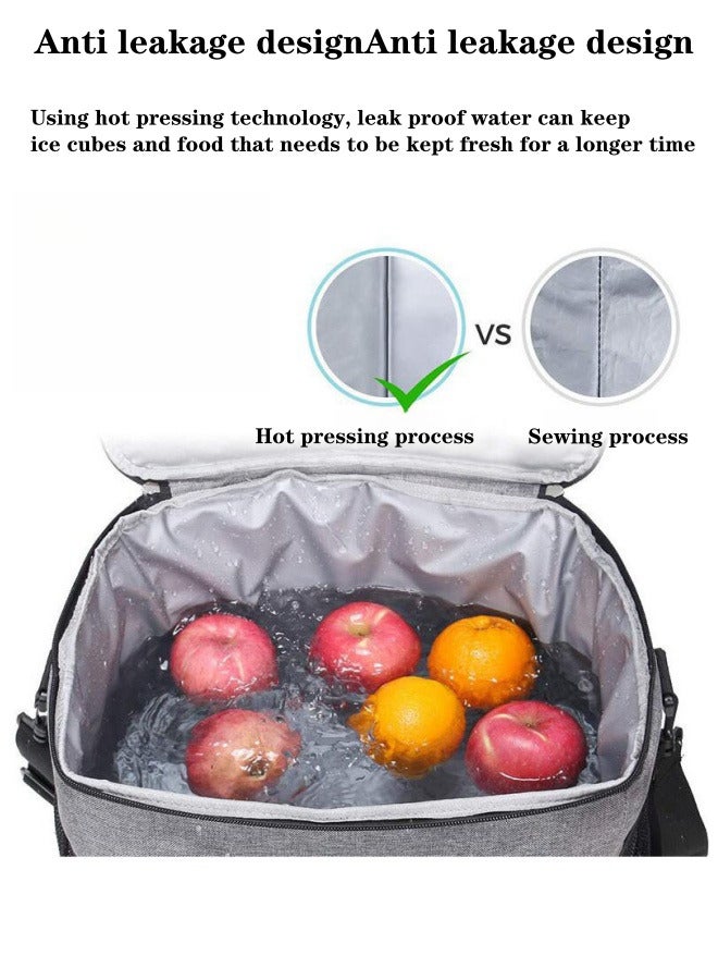 XiuWoo Large Capacity Lunch Bag Thickened Outdoor Oxford Cloth Thermal Insulation and Cold Insulation , 15L , 31*19*23 CM - Image 2